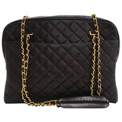 chanel black bag gold chain|Black Chanel shoulder bag.